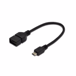 Digitus DK-300309-002-S, 0,2 m, Micro-USB B, USB A, Noir