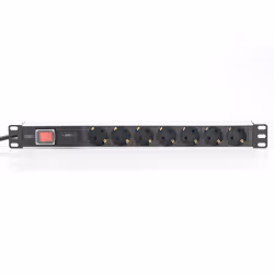 Digitus Bloc multiprise avec profilé en aluminium et interrupteur, prise électrique à contact de protection avec 7 sorties, câble d’alimentation de 2