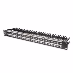 Digitus Panneau de brassage modulaire à haute densité, blindé, Cat6a, Noir, Acier galvanisé, Montage de rack, 1U, -20 - 70%
