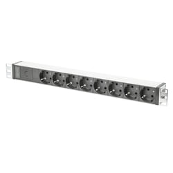 Digitus Bloc multiprise avec profilé en aluminium et préfusible, prise électrique à contact de protection à 8 sorties, connecteur IEC C14 pour câble d