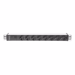 Digitus Bloc multiprise avec profilé en aluminium et préfusible, prise électrique à contact de protection à 8 sorties, connecteur IEC C14 pour câble d