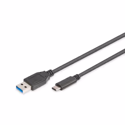 Digitus Câble de raccordement USB Type-C™, 1 m, USB C, USB A, USB 3.2 Gen 1 (3.1 Gen 1), Mâle/Mâle, Noir