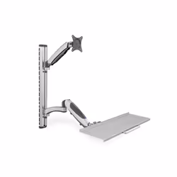 Digitus Poste de travail (écran, clavier, souris) Montage mural, 8 kg, 43,2 cm (17"), 68,6 cm (27"), 100 x 100 mm, Réglage de ...
