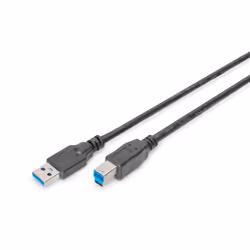 Digitus Câble de raccordement USB 3.0, 1,8 m, USB A, USB B, USB 3.2 Gen 1 (3.1 Gen 1), Mâle/Mâle, Noir