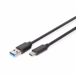 Digitus Câble de raccordement USB Type-C™, 1 m, USB C, USB A, USB 3.2 Gen 1 (3.1 Gen 1), Mâle/Mâle, Noir