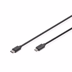 Digitus Câble de raccordement USB Type-C™, 1,8 m, USB C, Micro-USB B, USB 3.2 Gen 1 (3.1 Gen 1), Mâle/Mâle, Noir