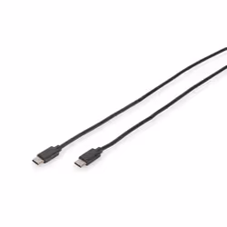 Digitus Câble de raccordement USB Type-C™, 1 m, USB C, USB C, USB 2.0, Mâle/Mâle, Noir
