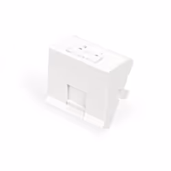 Digitus Plaque frontale, 1 port, 45 x 45 mm, coudée, pour cadre DN-93802-5-SH, Blanc, ABS, Polycarbonate (PC), Sans vis, Univ ...