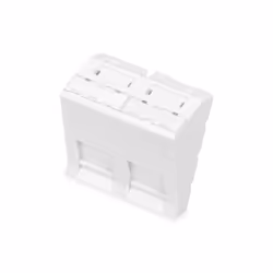 Digitus Plaque frontale, 2 ports, 45 x 45 mm, coudée, pour cadre DN-93802-5-SH, Blanc, ABS, Polycarbonate (PC), Sans vis, Uni ...