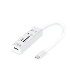 Digitus Concentrateur à 3 ports OTG USB Type-C™ + lecteur de carte