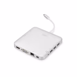 Digitus Station d'accueil universelle, USB Type C™, Avec fil, USB 3.2 Gen 2 (3.1 Gen 2) Type-C, 60 W, 3,5 mm, Argent, MMC, Mi ...