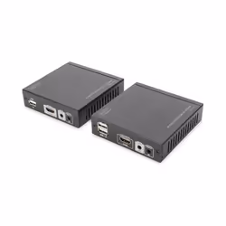 Digitus Kit de rallonge 4K HDMI KVM, HDBaseT™, 4K/30 Hz, 4096 x 2160 pixels, Émetteur et récepteur AV, 40 m, Avec fil, Compat ...