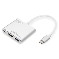 Digitus Adaptateur multiport USB Type-C™ avec HDMI 4 K, 3 ports