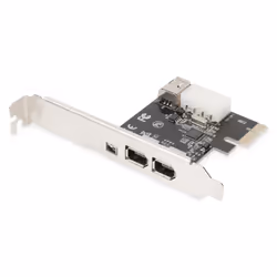 Digitus Carte PCI Express, Firewire 1394a (3 +1 ports), PCIe, IEEE 1394/Firewire, Noir, Métallique, Chine, 0,4 Gbit/s, 0 - 70 ...