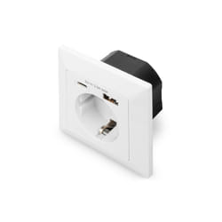 Digitus Prise de courant de sécurité pour montage encastré avec 1 x USB Type-C™, 1 x USB A