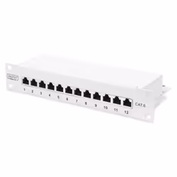 Digitus Cat. 6, classe E, panneau de brassage, blindé, gris, RJ-45, Or, 26/22, 30 N ( 1 kilogrammeforce = 9,81 Newton), Gris, ...