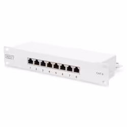 Digitus Cat. 6, classe E, panneau de brassage, blindé, gris, RJ-45, 30 N ( 1 kilogrammeforce = 9,81 Newton), Gris, Acier galv ...