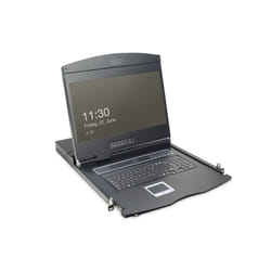 Digitus Console modulaire avec écran TFT de 19 po (48,3 cm), 16 ports clavier-vidéo-souris et pavé tactile, clavier allemand