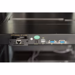 Digitus Console modulaire avec écran TFT de 19 po (48,3 cm), 16 ports clavier-vidéo-souris et pavé tactile, clavier allemand