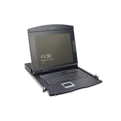 Digitus Console modulaire avec écran TFT de 17 po (43,2 cm), 1 port clavier-vidéo-souris et pavé tactile, clavier turc