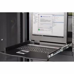 Digitus Console modulaire avec écran TFT de 17 po (43,2 cm), 8 ports, clavier-vidéo-souris et pavé tactile, clavier américain