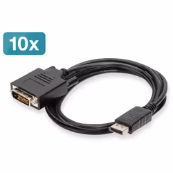 Digitus Câble adaptateur DisplayPort - DVI, kit de 10, 2 m, DisplayPort, DVI-D, Mâle, Mâle, Droit