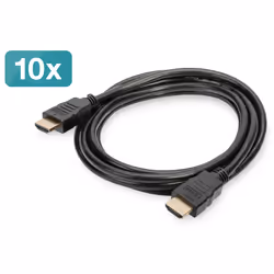 Digitus HDMI à haut débit avec câble de raccordement Ethernet, kit de 10, 2 m, HDMI Type A (Standard), HDMI Type A (Standard) ...