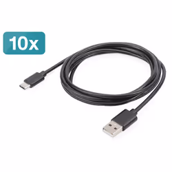 Digitus AK-990960-018-S câble USB 1,8 m USB 2.0 USB C USB A Noir