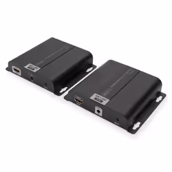 Digitus Extender 4 K HDMI via CAT/IP (kit), PoE, 3840 x 2160 pixels, Émetteur et récepteur AV, 120 m, Avec fil, Noir