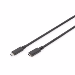 Digitus Câble de rallonge USB Type-C, Type-C - C, 2 m, USB C, USB C, USB 2.0, 480 Mbit/s, Noir