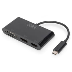Digitus Adaptateur multi-ports USB Type-C™ à 3 ports (HDMI, DP, VGA)