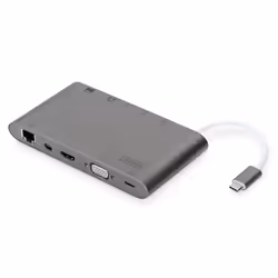 Digitus Station d’accueil universelle, USB Type-C™, Avec fil, USB 3.2 Gen 1 (3.1 Gen 1) Type-C, 60 W, 10,100,1000 Mbit/s, Gri ...