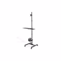 Digitus Poste de travail mobile muni d’un réglage en hauteur individuel, Noir, 43,2 cm (17"), 81,3 cm (32"), 360°, 360°, 4 ro ...