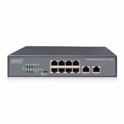Digitus 8 Port Fast Ethernet PoE Switch, 19 Inch, Unmanaged, 2 Uplinks