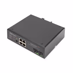 Digitus Commutateur PoE réseau Gigabit Ethernet 4 ports, industriel, non administrable, 2 SFP en liaison montante, Non-géré, ...