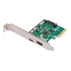 Digitus Carte PCIe, USB Type-C™ + USB-A, PCIe, USB 3.2 Gen 2 (3.1 Gen 2), Hauteur totale / Profil bas, PCIe 2.0, SATA 15 broc ...
