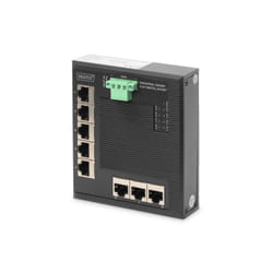 Digitus Switch réseau Gigabit Ethernet 8 ports, plat, industriel, non administrable