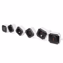 Digitus Barrette flexible de 4 prises avec 2 ports USB et interrupteur, 1,6 m, Intérieure, Type F, Type F (CEE 7/4), Noir, Bl ...