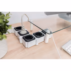 Digitus Barrette flexible de 4 prises avec 2 ports USB et interrupteur