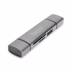 Digitus Hub à double lecteur de carte USB-C™ USB 3.0, OTG, MicroSD (TransFlash), SD, Aluminium, 5000 Mbit/s, Aluminium, CE, U ...