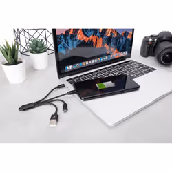 Digitus Câble de charge 3 en 1, USB A + Micro USB + USB-C