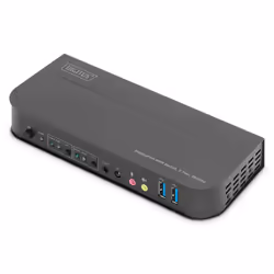 Digitus Commutateur KVM, 2 ports, 4K 60 Hz, 2 x entrées DP, 1 x sortie DP/HDMI, 4096 x 2160 pixels, 4K Ultra HD