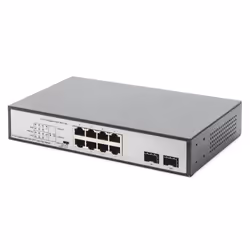 Digitus Commutateur Gigabit 8 ports avec 6 ports PoE, 2 x RJ45, 2 x SFP Uplink, 802.3af/at/bt, Non-géré, Gigabit Ethernet (10 ...