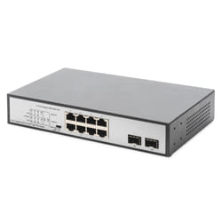 Digitus Commutateur Gigabit 8 ports avec 6 ports PoE, 2 x RJ45, 2 x SFP Uplink, 802.3af/at/bt