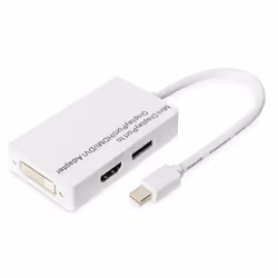 Digitus Adaptateur / convertisseur Mini DisplayPort, MiniDP vers DisplayPort, HDMI + DVI, 0,2 m, Mini DisplayPort, DVI-D, Mâl ...