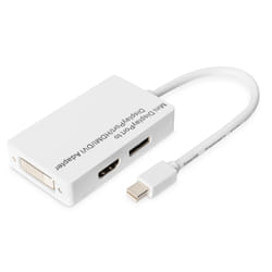 Digitus Adaptateur / convertisseur Mini DisplayPort, MiniDP vers DisplayPort, HDMI + DVI