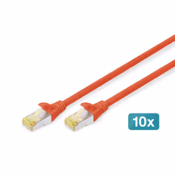 Digitus Câble de brassage CAT 6A S/FTP, 10 pièces, 1 m, Cat6a, S/FTP (S-STP), RJ-45, RJ-45
