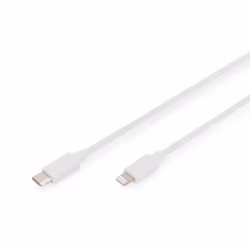 Digitus Câble de données/de charge, Lightning USB-C™, MFI, 1 m, 1 m, Lightning, USB C, Mâle, Mâle, Blanc