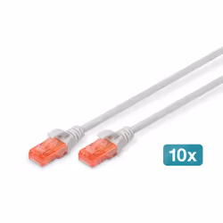 Digitus Câbles à paires CAT 6 U-UTP - LSZH, 10 pièces, 0,5 m, Cat6, U/UTP (UTP), RJ-45, RJ-45