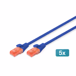 Digitus DK-1617-100-B-5, 10 m, Cat6, U/UTP (UTP), RJ-45, RJ-45